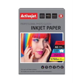 Activejet AP6-260GR100 papier fotograficzny do drukarek atramentowych; A6; 100 szt., 10x15