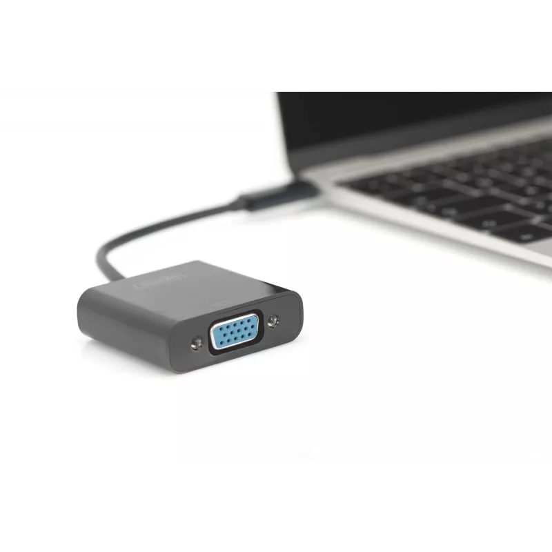 DIGITUS DA-70853 adapter USB-C – VGA, Full HD 1080p, czarny