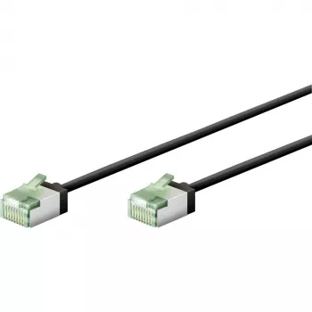 Goobay Ultra-Flexible CAT 8.1 kabel krosowy cienki U/FTP Czarny - extra-short plug 99.9% (74353)