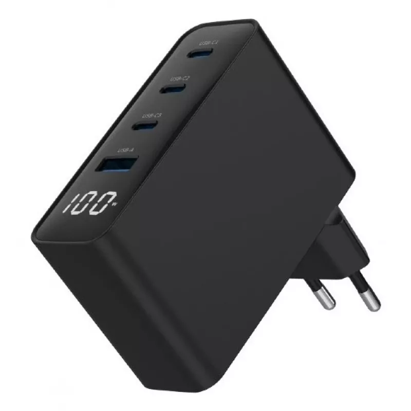 Gembird TA-UC-PDQC100LCD-01-BK ładowarka do urządzeń mobilnych Laptop, Smartfon Czarny AC Szybkie ładowanie Wewnętrzna