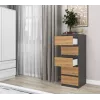 Komoda Top e Shop W5 ANT/ART, 5 szuflad, antracyt/dąb, płyta wiórowa