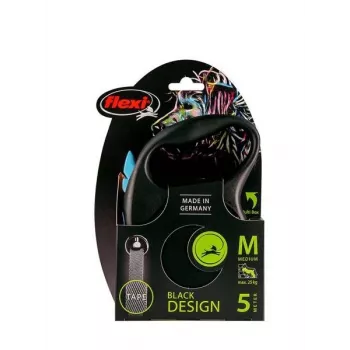 Automatyczna smycz Flexi Flexi Czarny Design M — taśma o długości 5 m, maks. obciążenie 25 kg, ergonomiczny uchwyt