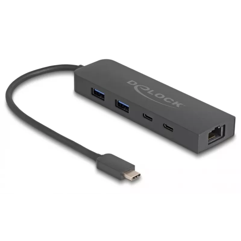 Hub USB DeLOCK 10 Gb/s z LAN 2,5 Gigabit i PD 85 W