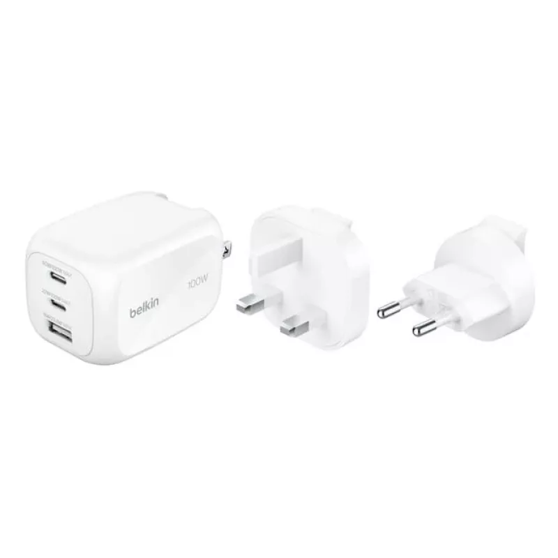 Ładowarka ścienna Belkin BOOSTCHARGE 100W 2C1A WCH016HQWH z wymienną wtyczką