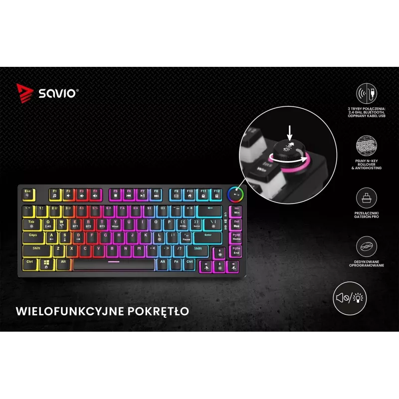 Savio SAVGK-PHENIX YELLOW PUDDING Żółty USB