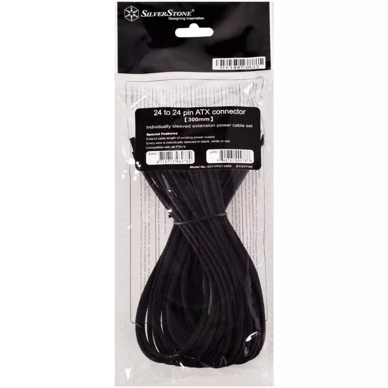 Kabel ATX 24-pin Silverstone SST-PP07-MBB 0,3m