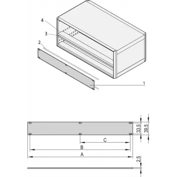 SCHROFF PART.FRONT PANEL 1U 84HP - Akcesorium do szafy (20850426)