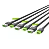 Kabel USB-C zielony Cell KABGCSET02 1,2 m (USB A na USB C, 2,4 A, 480 Mb/s) 3 szt. z podświetleniem LED