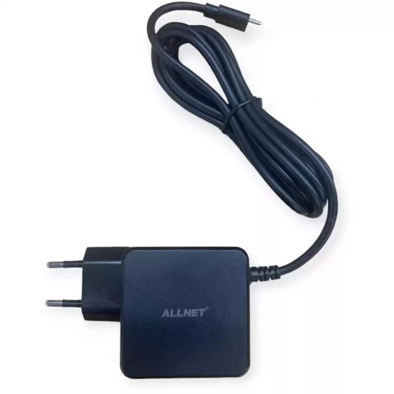 Zasilacz ALLNET PSU-GaNPD-USB-F1C-45W 45W ładowarka USB-C PD z kablem 2 m i wtyczką EU