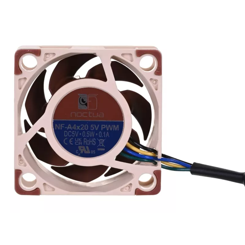 Noctua fan NF-A4X20 5V PWM — 40×20 mm, 5 V, 4-pin PWM, 1100–5000 RPM, 9,4 m³/h