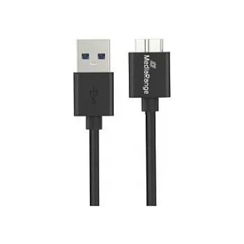 Kabel USB MediaRange MRCS240 — USB A na Micro-USB B, USB 3.2 Gen 1 (3.1 Gen 1), 1,8 m, czarny