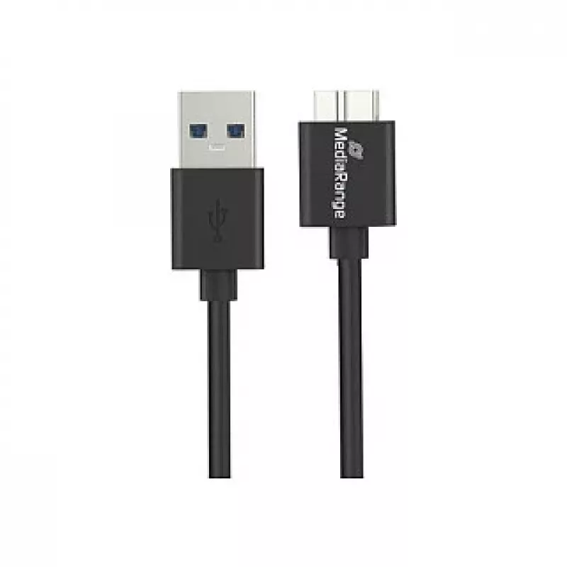 Kabel USB MediaRange MRCS240 — USB A na Micro-USB B, USB 3.2 Gen 1 (3.1 Gen 1), 1,8 m, czarny