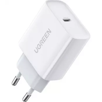 Ugreen USB Power Delivery 3.0 Quick Charge 4.0+ 20W 3A ładowarka sieciowa (biała)