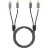 Goobay 65295. Anschluss 1: 2 x RCA, Steckverbinder 1 Geschlecht: Männlich, Anschluss 2: 2 x RCA, Steckverbinder 2 Geschlecht: Männlich, Kabelmaterial: