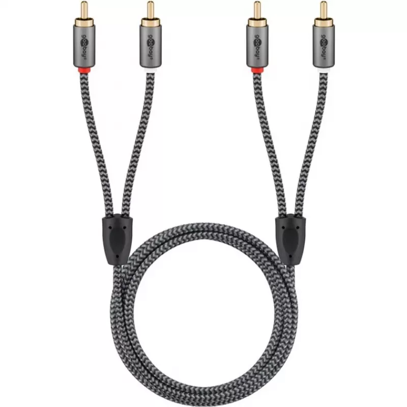 Goobay 65295. Anschluss 1: 2 x RCA, Steckverbinder 1 Geschlecht: Männlich, Anschluss 2: 2 x RCA, Steckverbinder 2 Geschlecht: Männlich, Kabelmaterial: