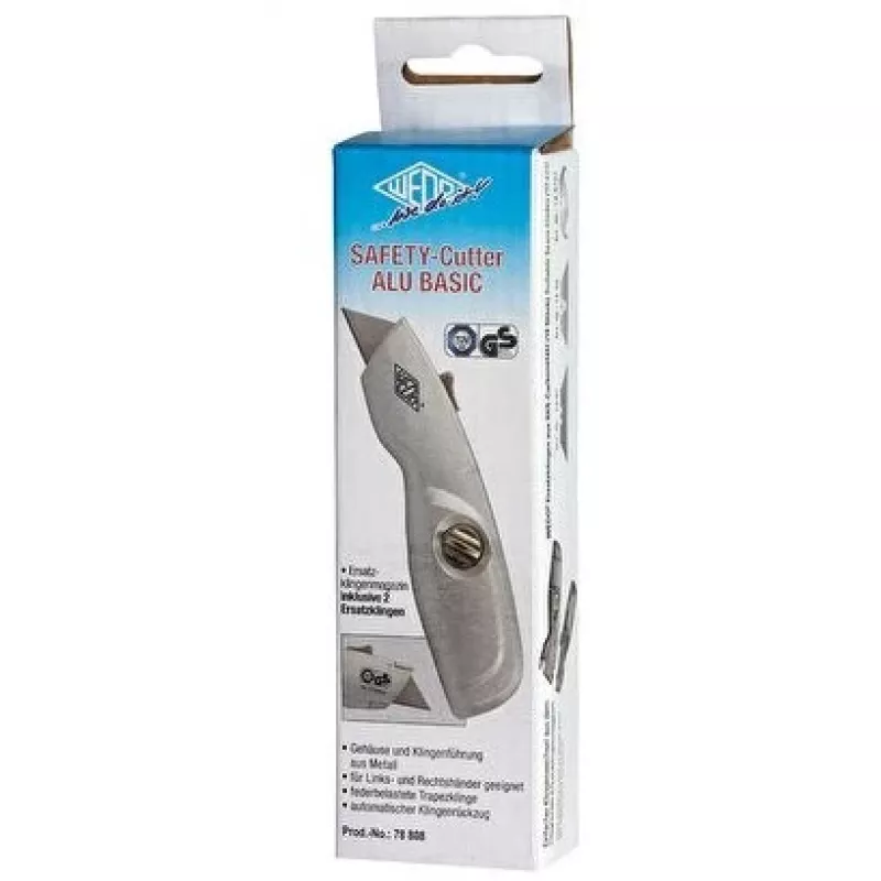 Nóż do cięcia WEDO 78 808 z nieruchomym ostrzem, korpus aluminiowy, szerokość ostrza 44 mm