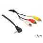 Adapter kabla wideo DeLOCK 84504 1,5 m 3,5 mm 3 x RCA czarny
