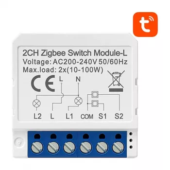 Smart switch module Avatto LZWSM16-W2 ZigBee — no neutral required, in-wall relay module