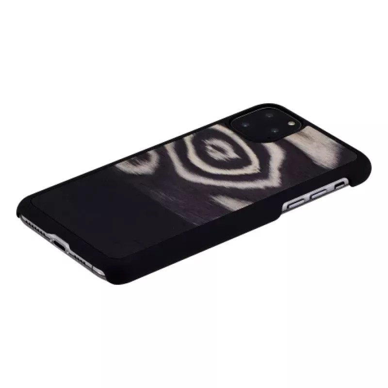 Etui na smartfona man and wood dla iPhone 11 Pro Max — wzór lamparta w czerni