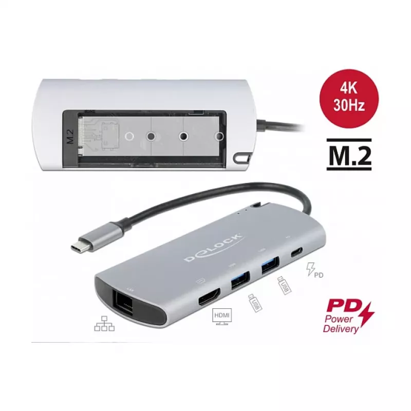 Stacja dokująca DeLOCK USB Type-C z gniazdem M.2