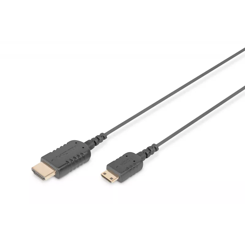 DIGITUS HDMI High Speed Connection Cable - HDMI-Kabel - HDMI männlich zu 19 pin mini HDMI Type C männlich - 2,0m - Doppelisolierung - Schwarz - geform