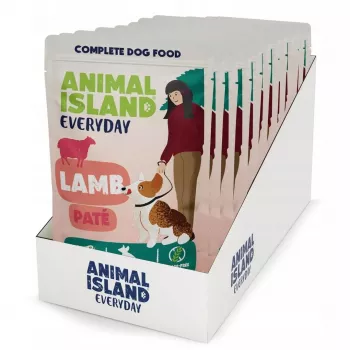 Mokra karma dla psów animal island Everyday Lamb 10×150g saszetka — pełnoporcjowa karma dla dorosłych psów, 81% wilgotności, 9% białka, 6% tłuszczu