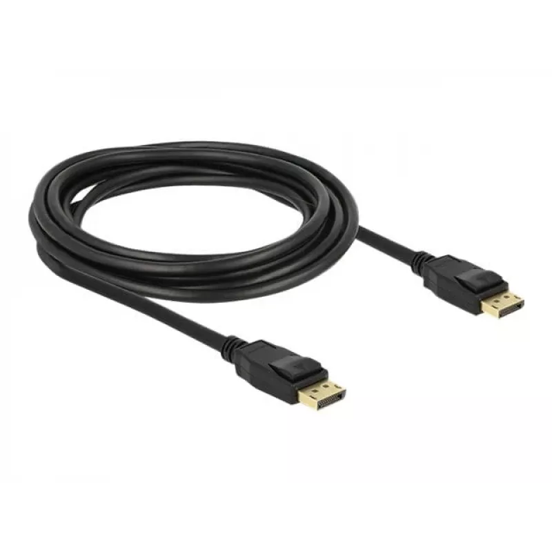 Kabel DisplayPort Delock — DisplayPort (wtyk) do DisplayPort (wtyk) — 3 m — zatrzaskowy — czarny