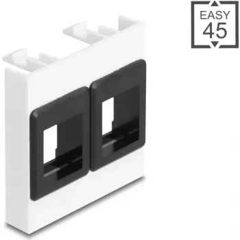 Rama montażowa DELOCK Easy 45 2x uchwyty Keystone 45x45 mm biała/czarna