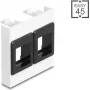 Rama montażowa DELOCK Easy 45 2x uchwyty Keystone 45x45 mm biała/czarna