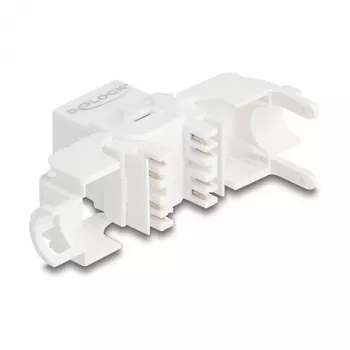 Moduł Keystone DELOCK 90722 płaski RJ-45 biały, 16×36×20,8 mm