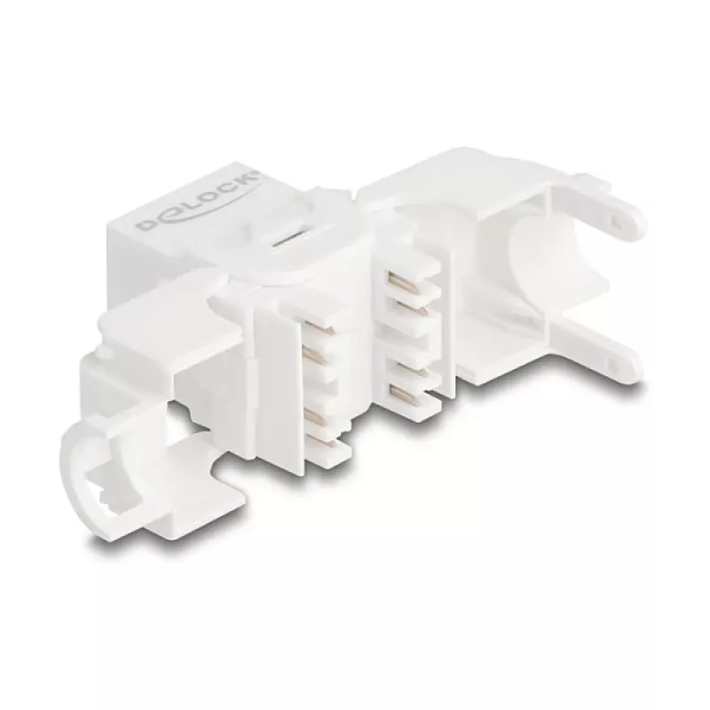 Moduł Keystone DELOCK 90722 płaski RJ-45 biały, 16×36×20,8 mm