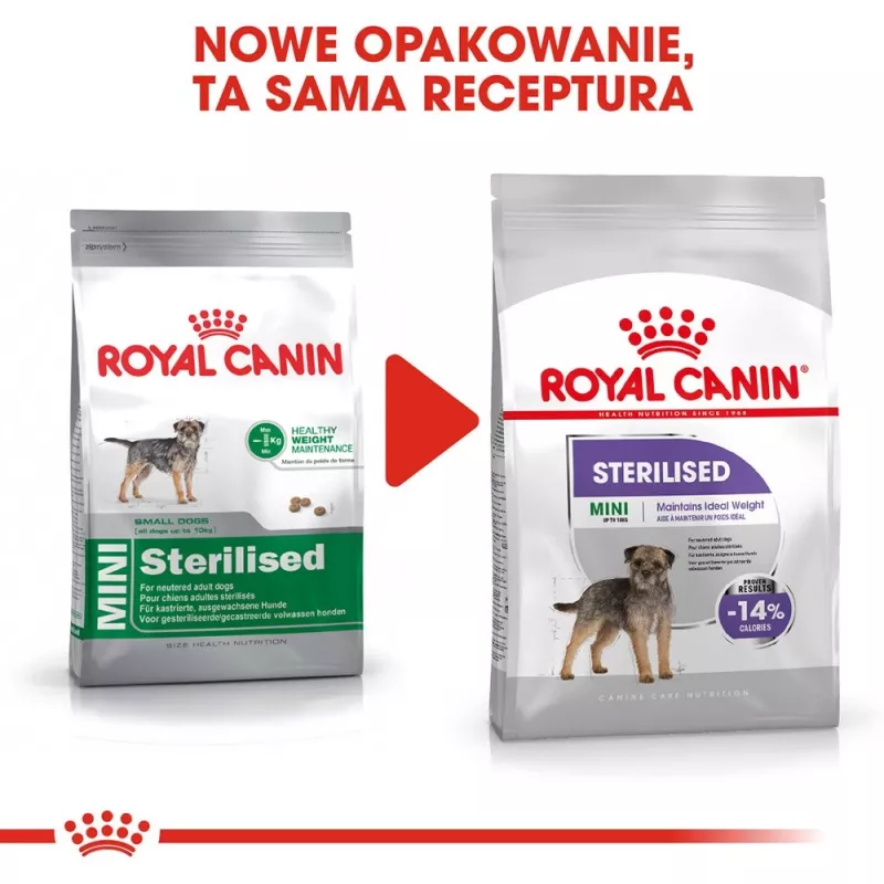 Sucha karma dla psa Royal Canin Mini Sterilised Care — 3 kg, kurczak, dla sterylizowanych małych ras (5–10 kg), dorosłe psy, 30% białka