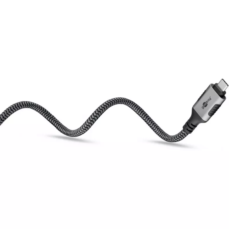 Ethernet-kabel USB-C 3.2 Gen2 Plug > RJ-45 Plug, LAN-Adapter Czarny/Srebrny, 1,5 Meter, braided textile jacket