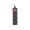 Gembird EG-PSU3F-01 listwa przeciwprzepięciowa Czarny 3 gniazda AC 230 V 0.6 m