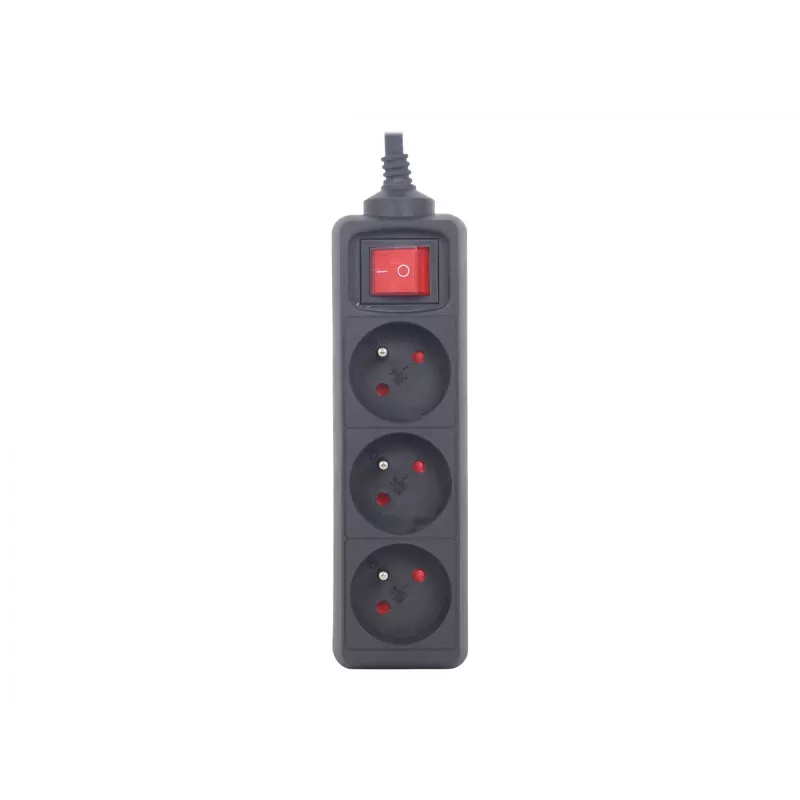 Gembird EG-PSU3F-01 listwa przeciwprzepięciowa Czarny 3 gniazda AC 230 V 0.6 m