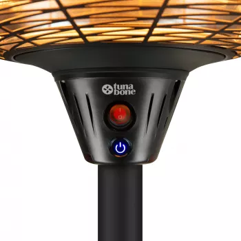 Elektryczny stojący promiennik podczerwieni na taras TARGUS TB2068S-01, 2000 W, 3 poziomy mocy, IP45, do 20 m²