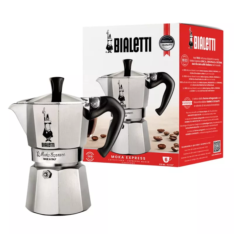 Bialetti Moka Express Moka pot 0,3 L Aluminium, Czarny