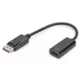 DIGITUS Adapter, DisplayPort Stecker - HDMI A Kupplung DisplayPort Standard 1.1a, UL20276 zertifiziert, AWG28 (DB-340400-001-S)