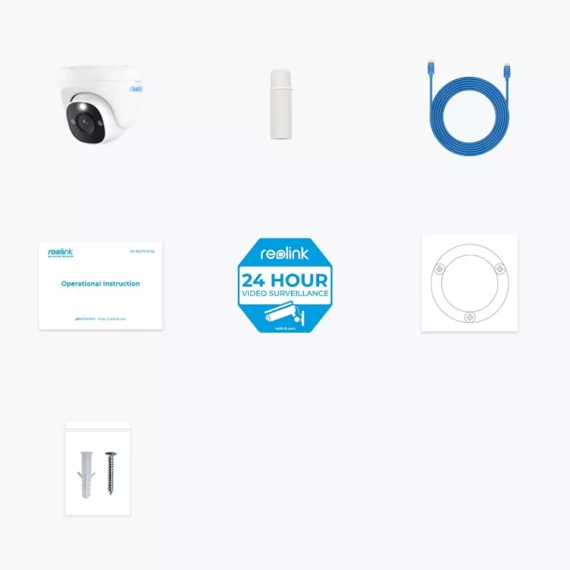 Reolink P334 - Inteligentna 4K 8MP Ultra HD zewnętrzna kamera bezpieczeństwa PoE obsługująca 256GB i wykrywanie osób/pojazdów/zwierząt