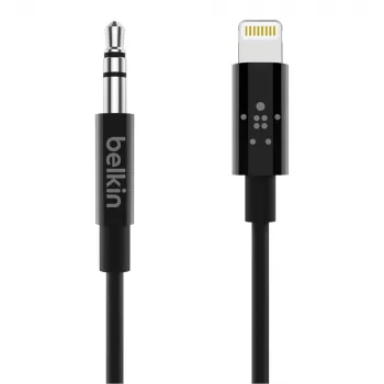 Belkin Kabel Lightning auf Kopfhöreranschluss - Lightning männlich bis Stereo Mini-Klinkenstecker männlich - 91.4 cm - Schwarz - für Apple iPhone (Lig