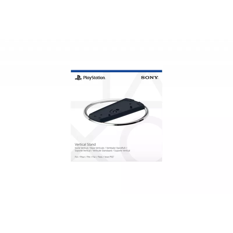 Sony podstawka pionowa, Stand, PlayStation 5 cienki, czarna, chromowana, błyszcząca/matowa, PlayStation 5 cienki, PlayStation 5 cienki Digital Edition, 191 mm