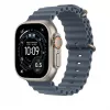 Przedłużenie paska 49 mm Anchor Niebieski Ocean Band – Naturalne wykończenie z tytanu