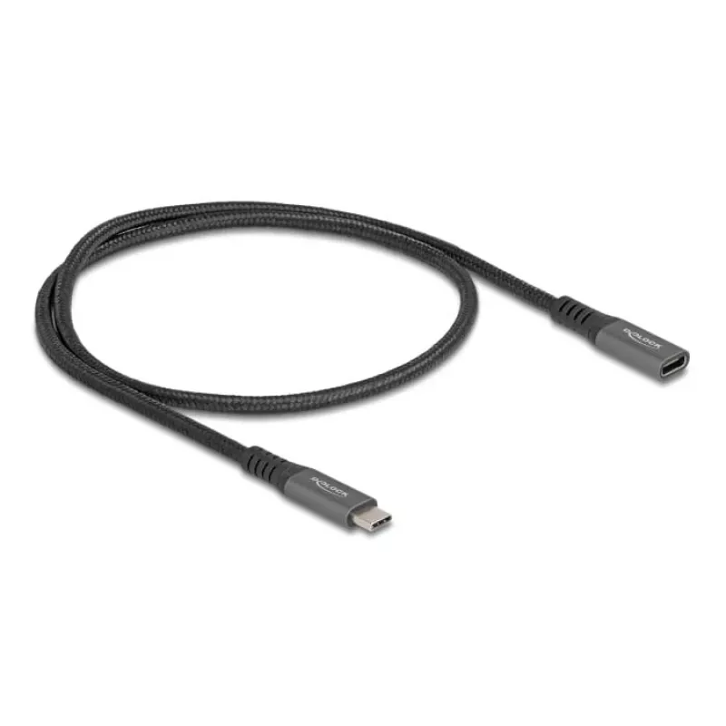 DeLOCK kabel przedłużający USB USB Type-C męski na żeński 10 Gb/s 0,5 m szary metal