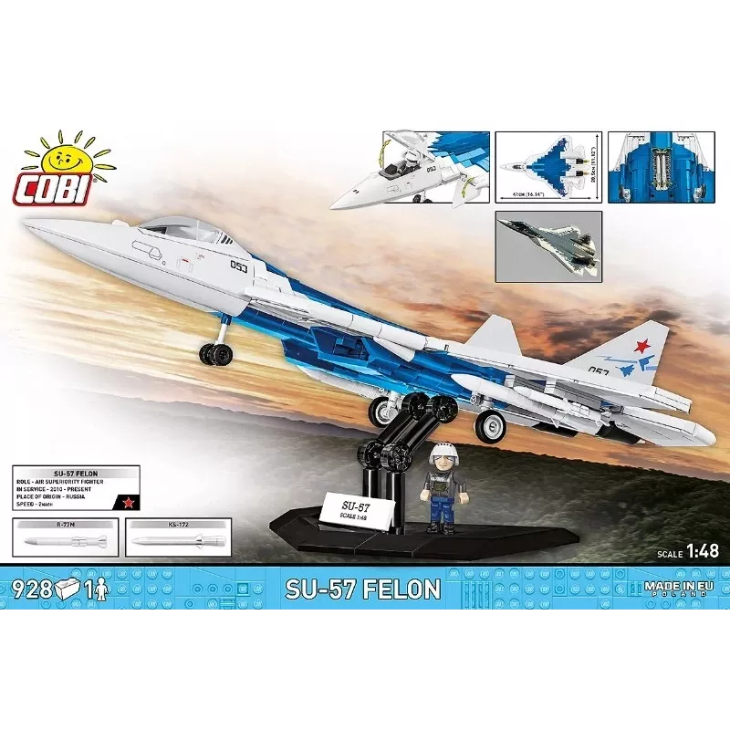 Zestaw konstrukcyjny Cobi SU-57 Felon, 928 elementów – model Cobi COBl-5909