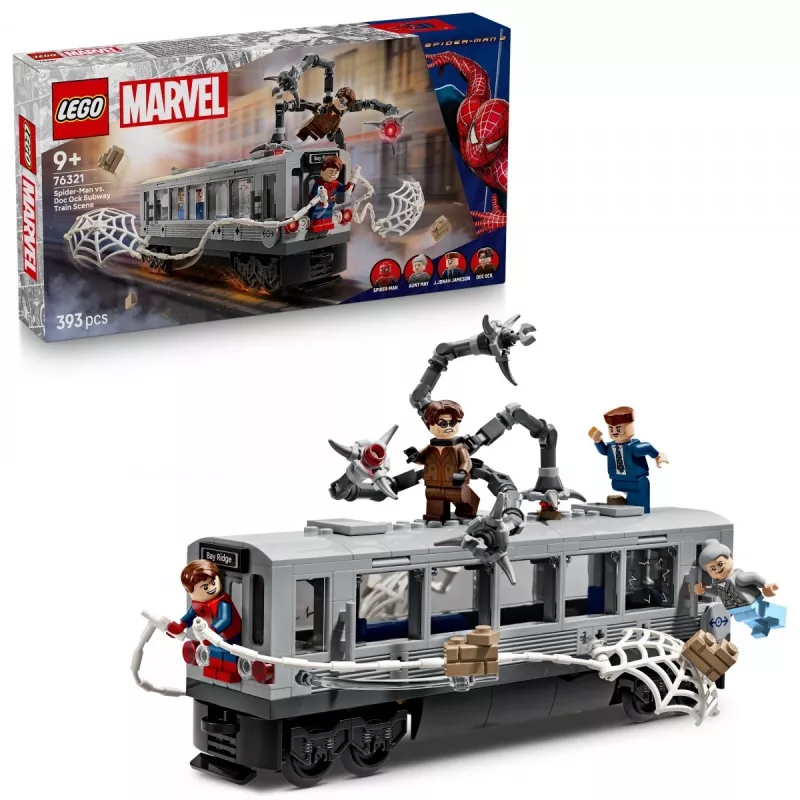 Klocki konstrukcyjne LEGO Marvel Super Heroes 76321 Spider-Man Doc Ock Subway Showdown, 393 elementy, 4 minifigurki, wiek 9+