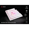 SAVIO PHENIX WHITE Bezprzewodowa Klawiatura Mechaniczna, Gateron Red Pro, ABS