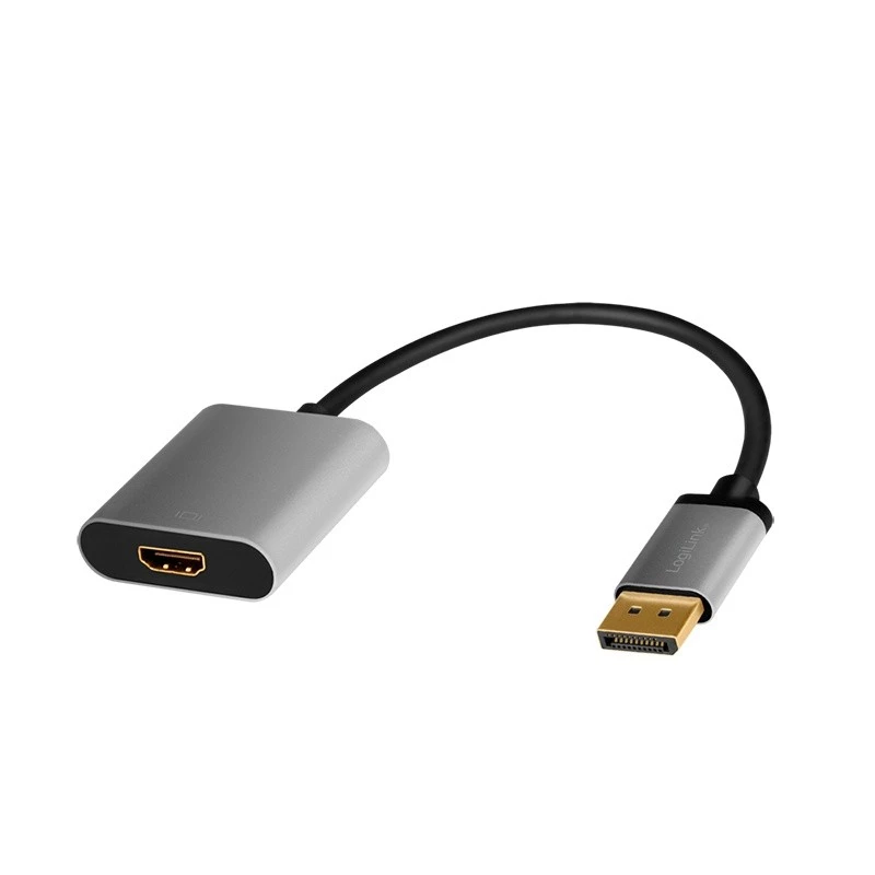 Adapter kabla wideo LogiLink CDA0108 0,15 m DisplayPort HDMI czarny szary
