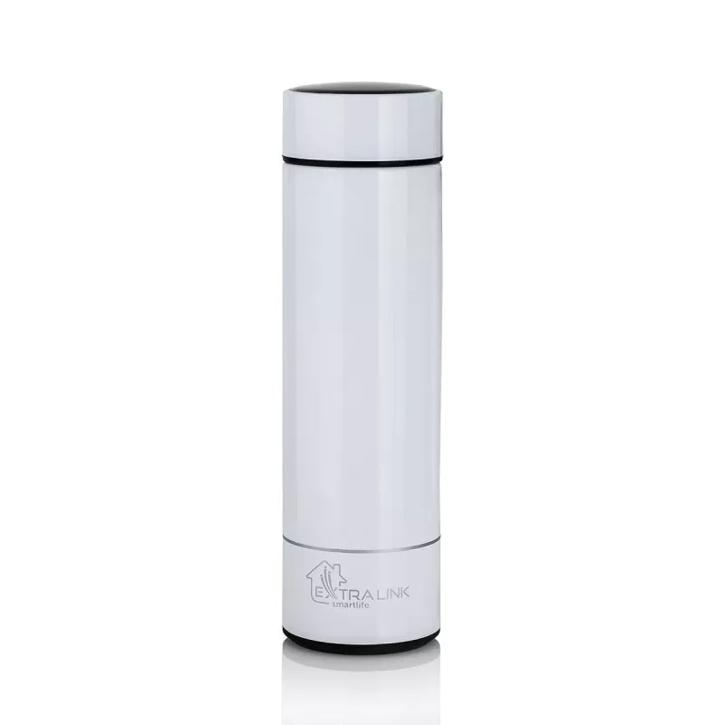 Extralink Smart Travel Mug Biały, Kubek Termiczny z Wyświetlaczem Temperatury