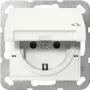 Gniazdo wtykowe Schuko GIRA System 55, białe, IP44, 220–250 V, 50/60 Hz, głębokość 32 mm