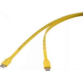 Kabel USB Renkforce USB 2.0 wtyk USB-C wtyk żółty nadruk metryczny (RF-6721074)